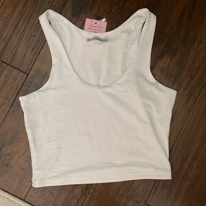 White Cropped Tank